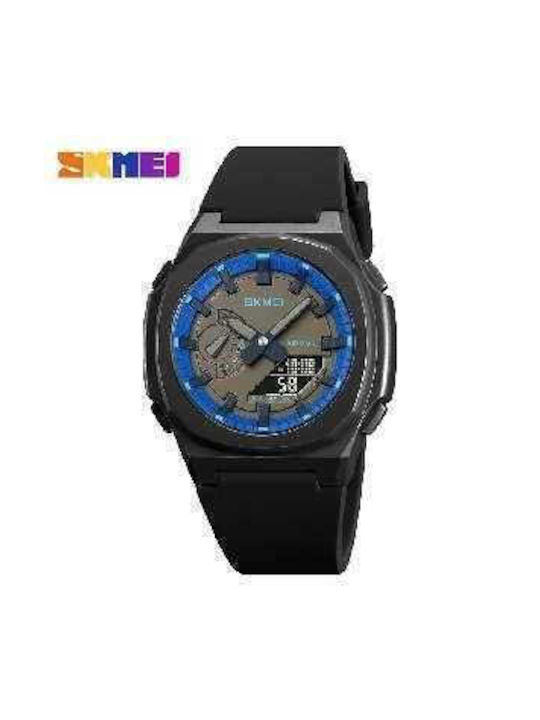 Skmei Analog/Digital Watch Battery with Rubber Strap Black Blue