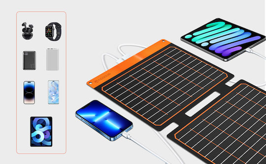 Flexsolar Flex Αναδιπλούμενο Ηλιακό Panel Φορτιστής 20W με USB Output (Φορητών Συσκευών) (FlexSolar-20W)
