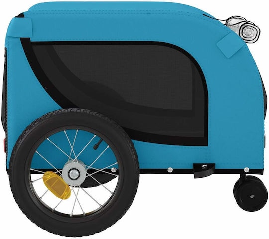 vidaXL Dog Carrying Blue Bicycle Trailer for 30kg Pets L124xW53xH53cm