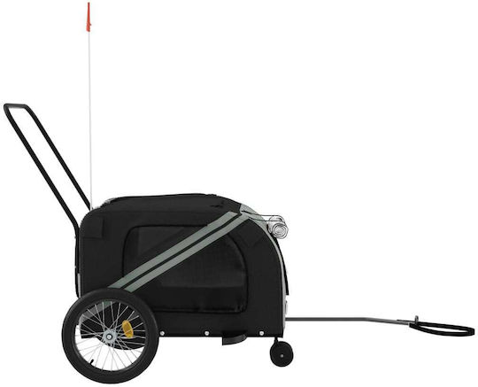 vidaXL Remorcă bicicletă pentru transport câine până la 45kg Gri M134xL72xA68cm.