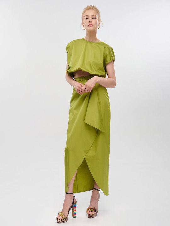 Devotion Maxi Envelope Skirt Green