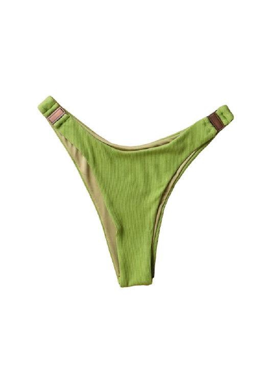 Gigi Bikinis Set Bikini Un umăr cu Umplutură & Brazilia Talie înaltă Verde