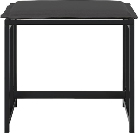 Scaun Metalic Cub Pentru Exterior Cu Pernă Negru 4 Bucăți 40x40x35cm