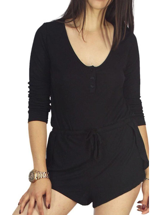 De Damă Mânecă lungă Short întreg Black