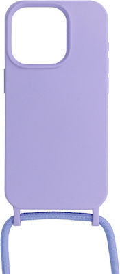 Back Cover Silicone with Strap Purple (iPhone 13 Pro Max)