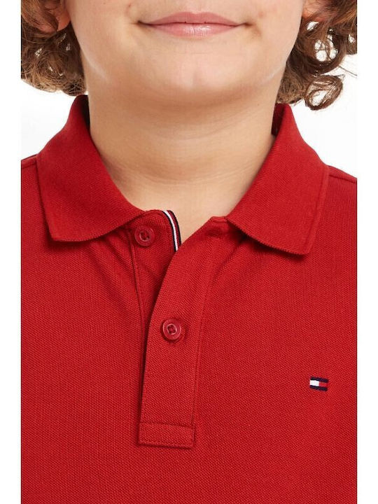 Kids' Polo Long Sleeve Red Essential