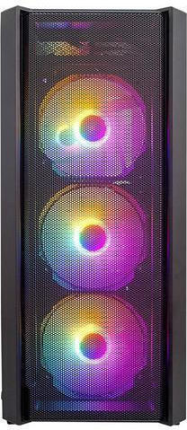 1STPLAYER Fire Dancing V4 Gaming Midi Tower Computer Case with Side Window and RGB Lighting Black