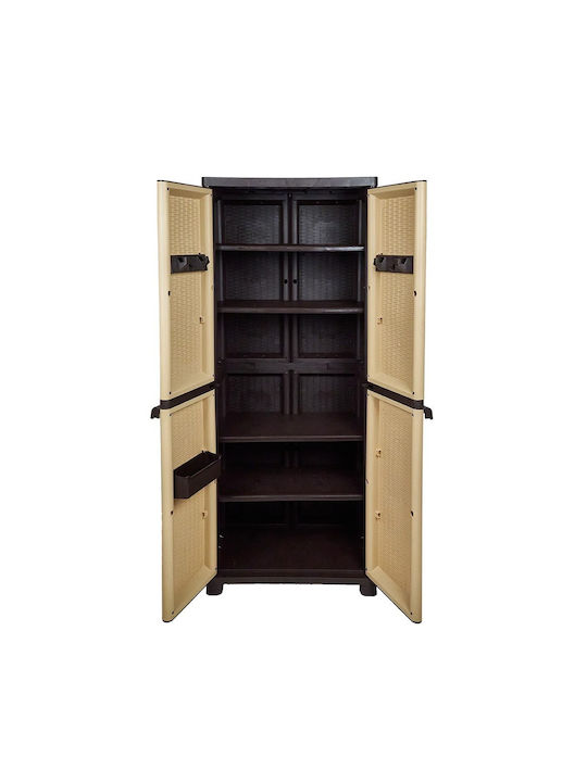 Dulap cu două uși Plastic cu 4 Rafturi 70x43x180cm