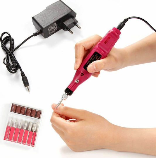 Nail Drill Battery Fuchsia with 3000 Rotations per Minute