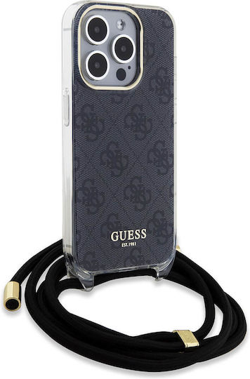 Guess Back Cover Plastic with Strap Black (iPhone 15 Pro Max)