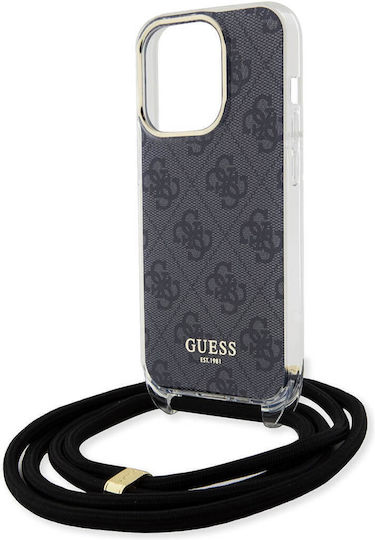 Guess Back Cover Plastic with Strap Black (iPhone 15 Pro Max)