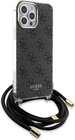 Guess Back Cover Plastic with Strap Black (iPhone 15 Pro Max)