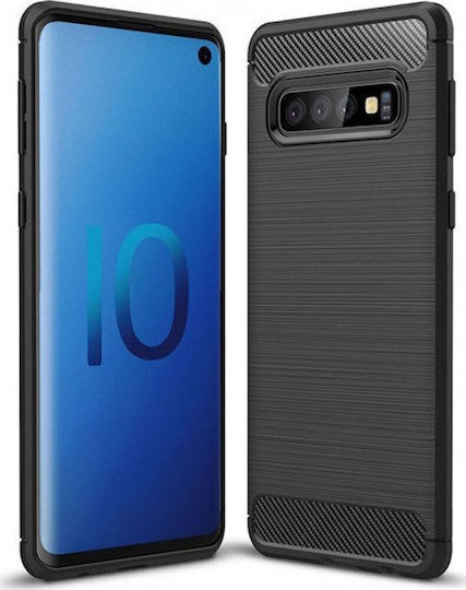 Powertech Umschlag Rückseite Silikon Schwarz (Galaxy S10e)