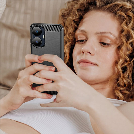 Techsuit Techsuit Carbon Back Cover Σιλικόνης Μαύρο (Realme C55)