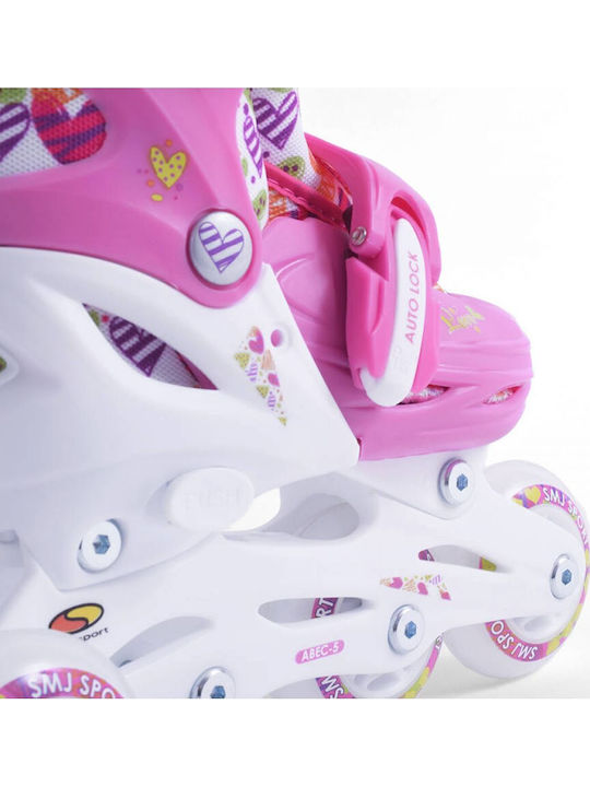 SMJ Sport Inline Αυξομειούμενα Rollers Ροζ Παιδικά