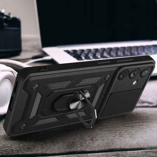 Techsuit Shield Umschlag Rückseite Kunststoff / Silikon Schwarz (Samsung Galaxy A25 5G)