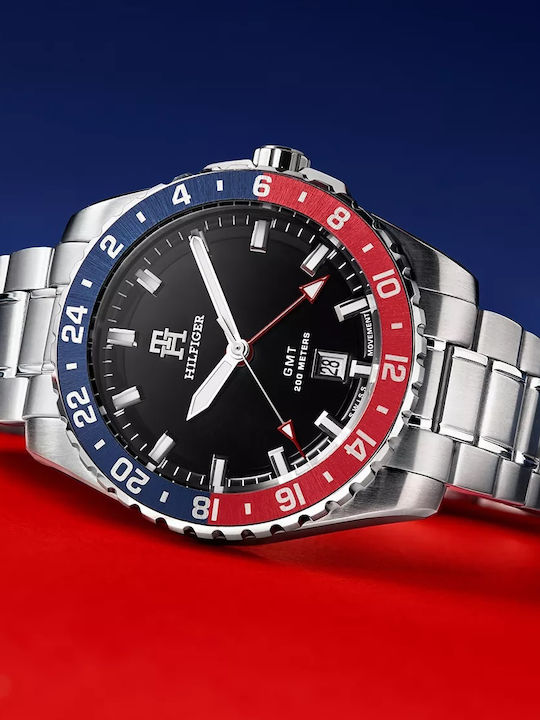 Tommy Hilfiger Lance Men's Watch 42mm Battery with Silver Metal Bracelet
