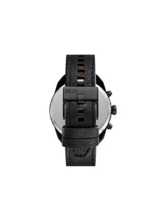 Diesel Spiked Men's Watch 49mm Chronograph Battery with Black Leather Strap