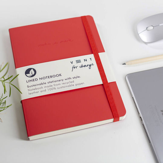 Vent Notebook A5 Ruled Red