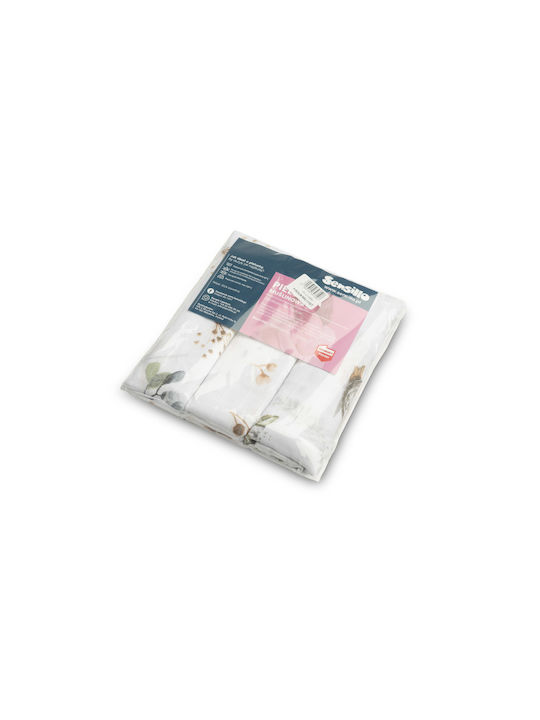 Sensillo Σελτεδάκια από Μουσελίνα White 70x80εκ. 3τμχ