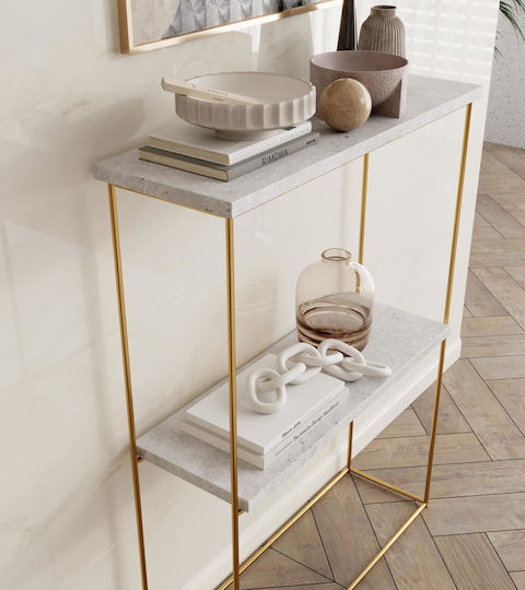 Videl Console Table Wood & Metal Xruso L60xW20xH80cm