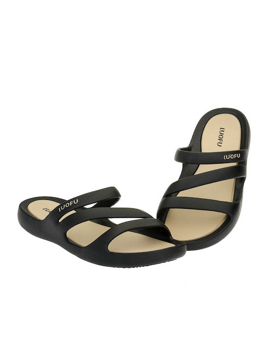 Women's Flip Flops Black/Ecru