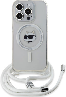 Karl Lagerfeld Back Cover Plastic / Silicone with Strap Transparent (iPhone 14 Pro)