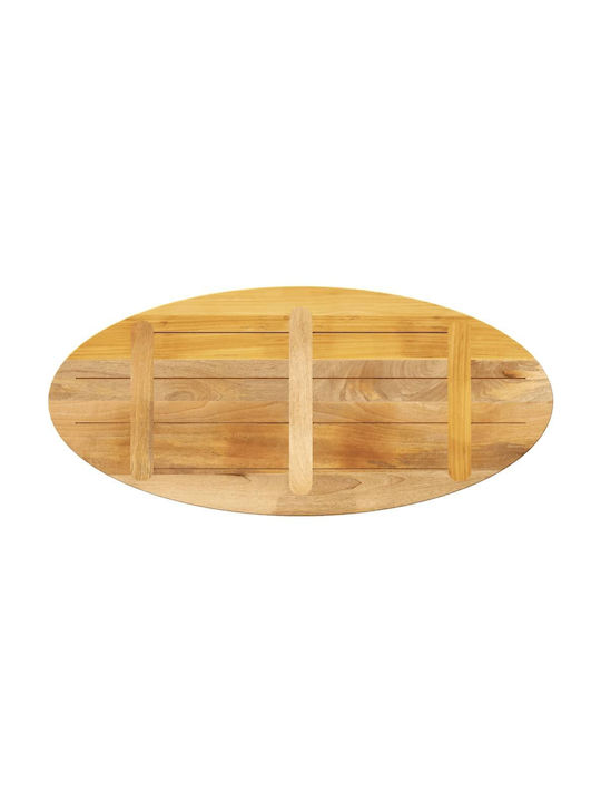 vidaXL Oval Table Surface made of Solid Wood Brown 100x40x2.5cm 370820 1pcs