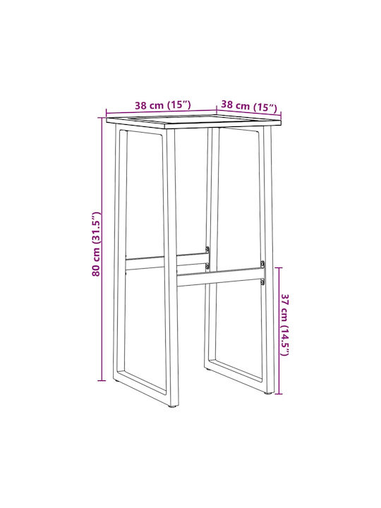 Metalic Scaun Rafturi și dulapuri pentru vin de Grădină Negru 4buc 38x38x80cm
