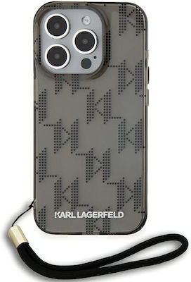 Karl Lagerfeld Back Cover Plastic / Silicone with Strap Black (iPhone 15 Pro Max)