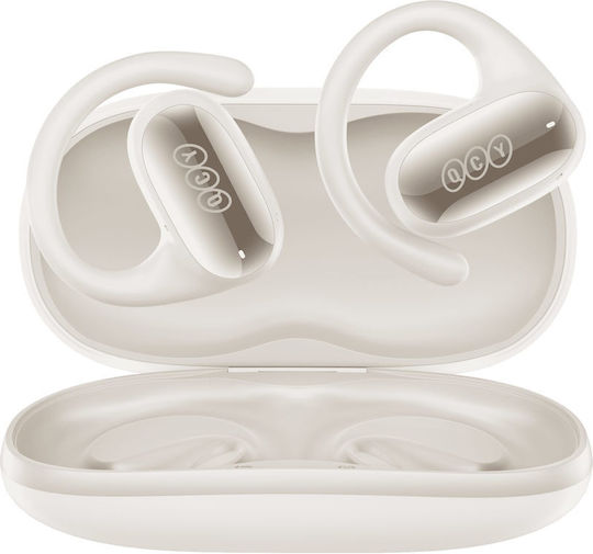 QCY Crossky GTR 2 Open Ear Bluetooth Handsfree Earphones with Sweat Resistance and Charging Case White