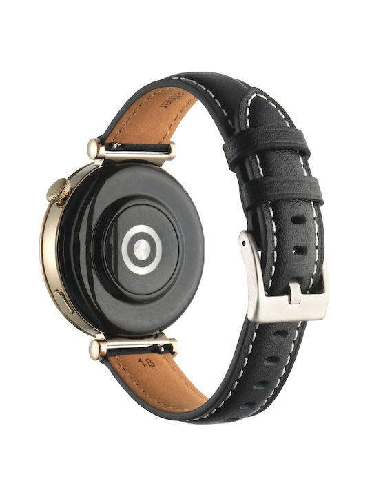 Λουράκι Δερμάτινο Μαύρο (Huawei Watch GT4/GT5 41mm / GT5 Pro 42mm)