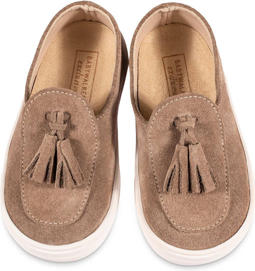 Babywalker Beige Baptism Moccasins