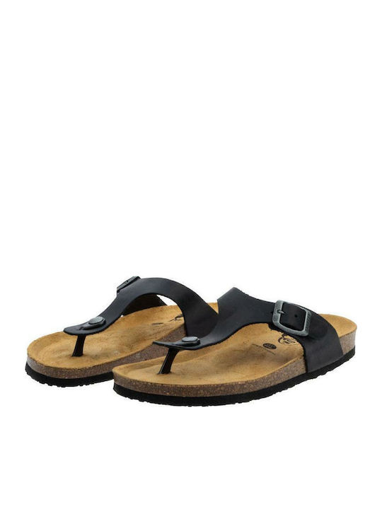 Leather Women's Flat Sandals Anatomic Apure Negro