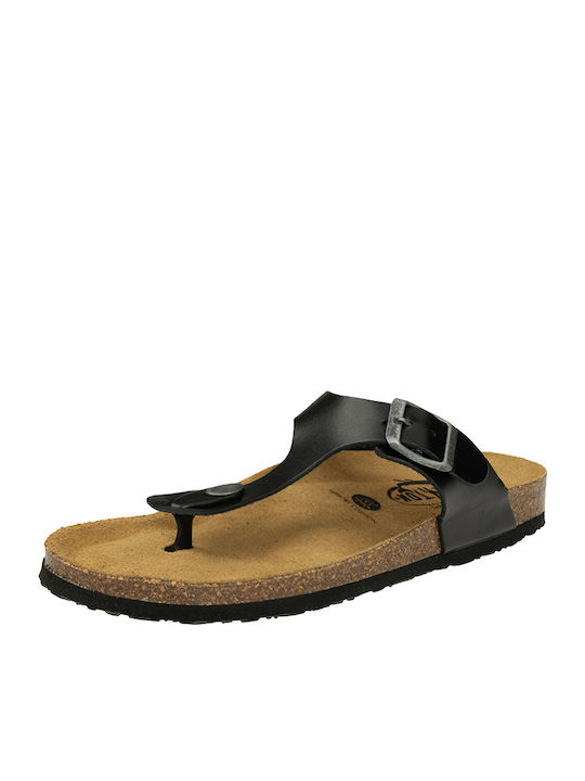 Bolero Leder Flache Damen Anatomisch Sandalen Houston Schwarz