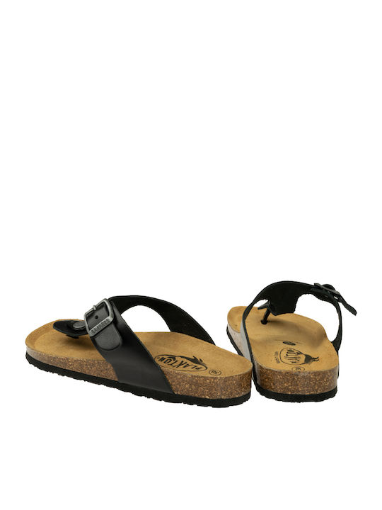 Bolero Leder Flache Damen Anatomisch Sandalen Houston Schwarz