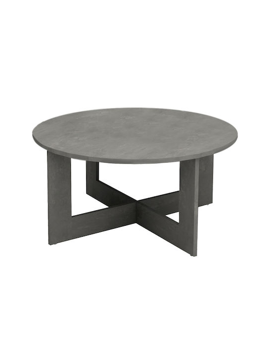 Round Central Coffee Table Kati Wooden Gray W80xL80xH42cm