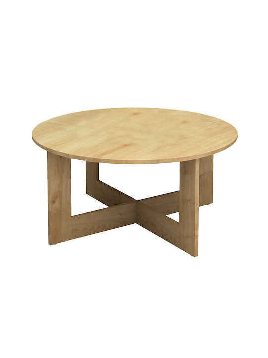 Round Central Coffee Table Kati Wooden Natural Beech W80xL80xH42cm GP028-0101 1