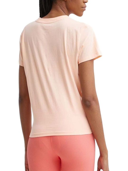 DKNY Logo Women's Blouse Cotton Short Sleeve Pink