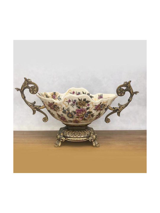 Φοντανιέρα Πορσελάνης με Καπάκι 47x19x25cm Χρυσή