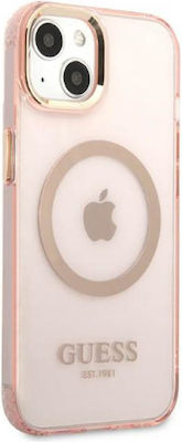 Guess Outline Translucent Back Cover Silicone Durable Gold (iPhone 13)