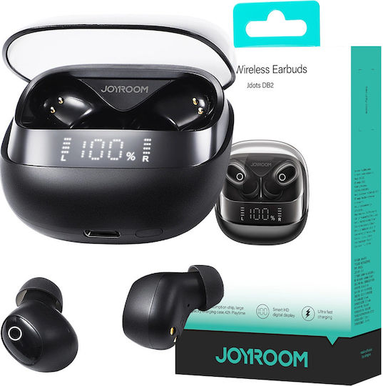 Joyroom Jdots Series JR-DB2 In-ear Bluetooth Handsfree Ακουστικά με Θήκη Φόρτισης Μαύρα