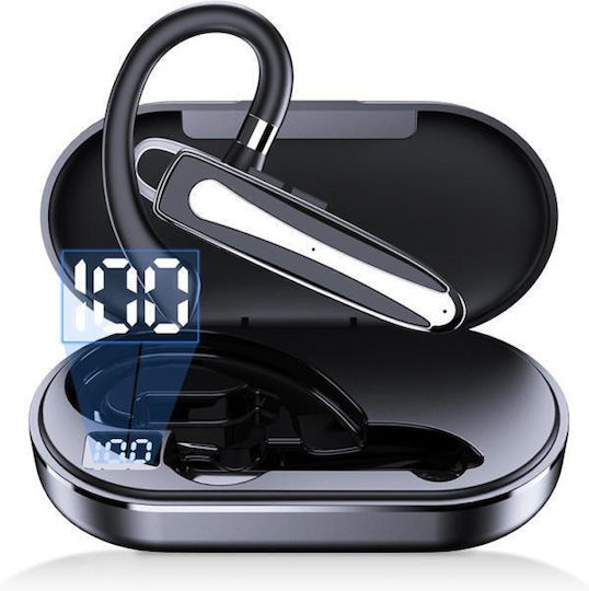 YYK530-C In-ear Bluetooth Handsfree Ακουστικό με Θήκη Φόρτισης Ασημί