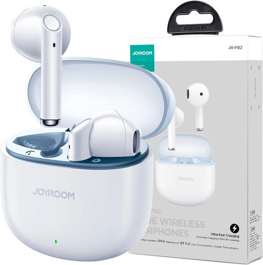 Joyroom JR-PB2 Earbud Bluetooth Handsfree Earphones with Sweat Resistance and Charging Case White