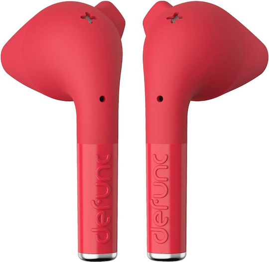 Defunc True Go Slim Earbud Bluetooth Handsfree Earphones with Sweat Resistance and Charging Case Red