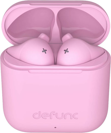 Defunc True Go Slim Earbud Bluetooth Handsfree Ακουστικά με Αντοχή στον Ιδρώτα και Θήκη Φόρτισης Ροζ