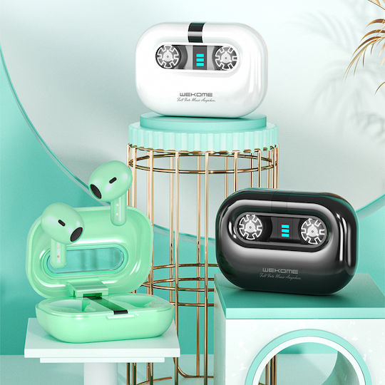 WK Va06 Earbud Bluetooth Handsfree Ακουστικά με Θήκη Φόρτισης Πράσινα