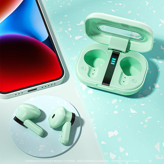 WK Va06 Earbud Bluetooth Handsfree Ακουστικά με Θήκη Φόρτισης Πράσινα