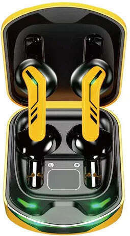 WK TWS-VA07 Earbud Bluetooth Handsfree Ακουστικά με Θήκη Φόρτισης Κίτρινα