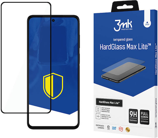 3MK HardGlass Max Lite 0.3mm Tempered Glass Μαύρο (Moto G52)